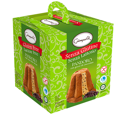 Pandoro-gocce cioccolato uvetta senza glutine senza lattosio Giampaoli Dolciaria
