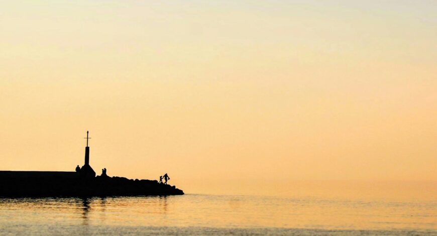 Il mare di Pesaro al tramonto