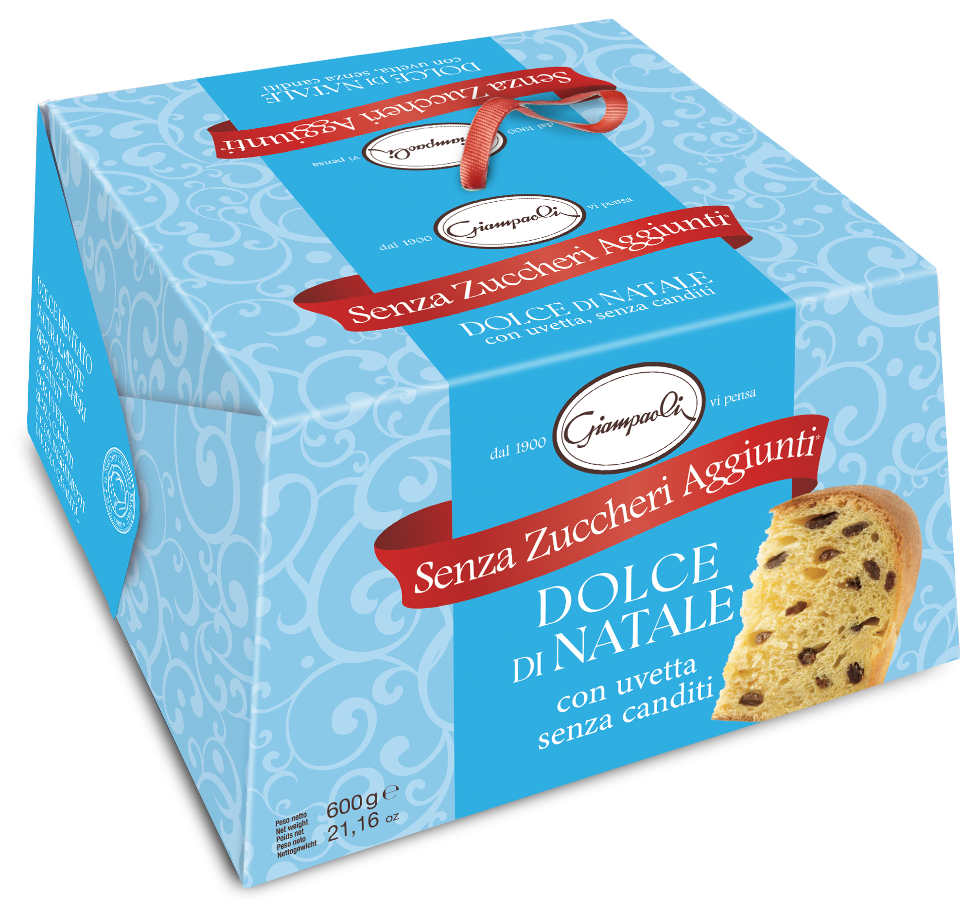 PANETTONE (Dolce di Natale) con uvetta SENZA ZUCCHERI AGGIUNTI Giampaoli